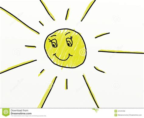 Child Like Drawing Of A Sun Stock Illustration - Image ...