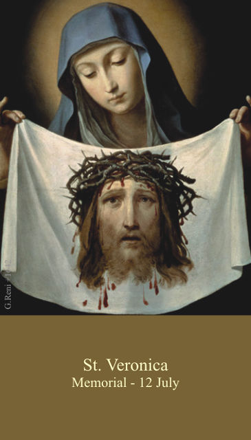 Saint St. Veronica Holy Prayer Card + Wiped Face of Jesus ...